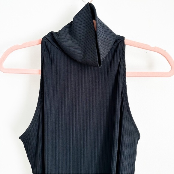 NWOT Missguided Black Ribbed Mock neck Sleeveless Bodysuit sz 8 / 10 - Picture 6 of 11